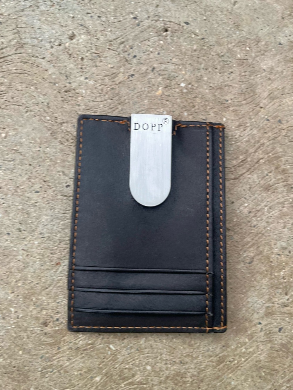 DOPP | Genuine Leather Black ID Wallet with Clear Window